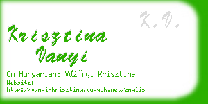 krisztina vanyi business card